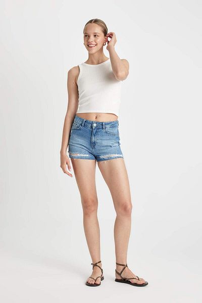 DeFacto High Waist Cut-Cut Jeans - C0644AX24HS