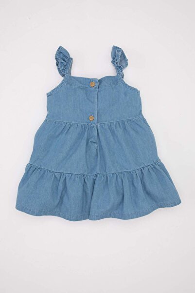 DeFacto Kız Bebek Askılı Jean Elbise D3490A524SM