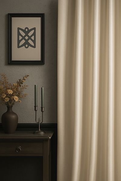 Miabella Home Έτοιμο Σατέν Αντηλιακό Φόντο Κουρτίνα Κρέμα Χρώμα |   Μπορεί να εγκατασταθεί στην κορνίζα χωρίς πτυχές ανθεκτικό στο φως