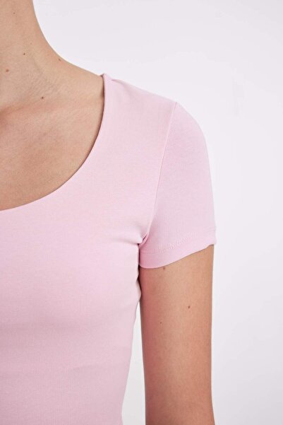 DeFacto Μπλουζάκι με κοντό μανίκι με βασικό γιακά U C6102AX24SM