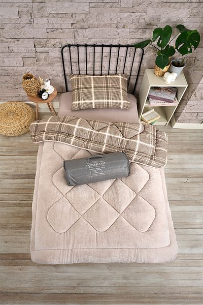 Sudemhome Single Double Sided Luxury Welsoft Elite Quilt Soft Fleece Quilt and Pillow Case Sapphire Beige