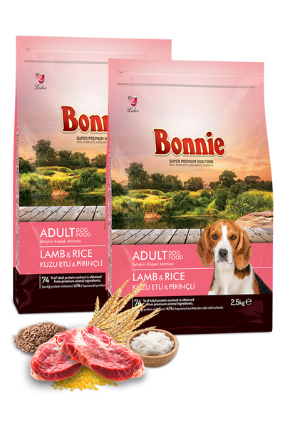 Bonnie Kuzu Etli Ve Pirinçli Yetişkin Köpek Maması 2.5 Kg X 2 Adet