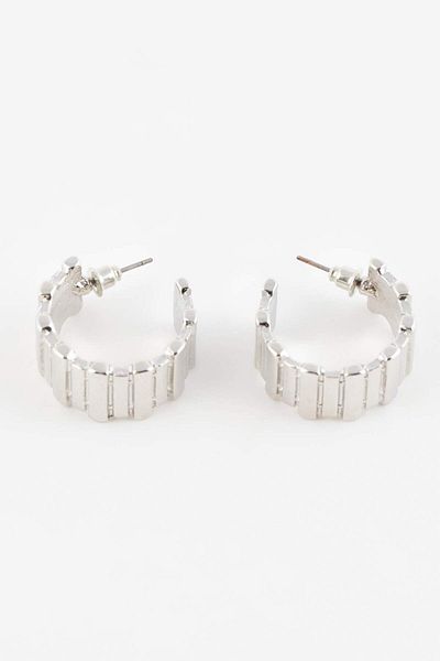 DeFacto Women's Silver Hoop Earrings - C8956AXNS