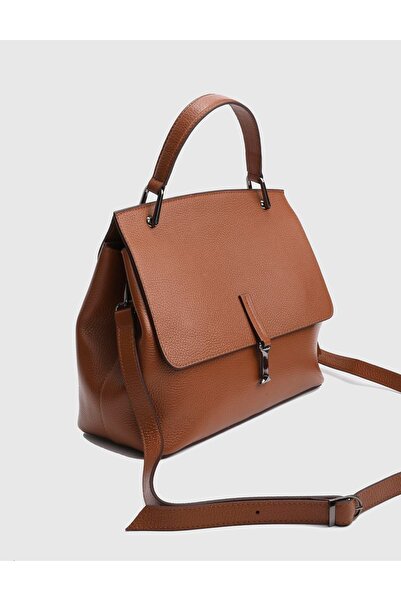 İLVİ Aires Hakiki Floter Deri Taba Kadın El Çantası