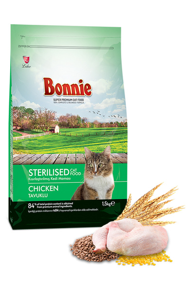 Bonnie Kısırlaştırılmış Tavuklu Kedi Maması 1,5 Kg
