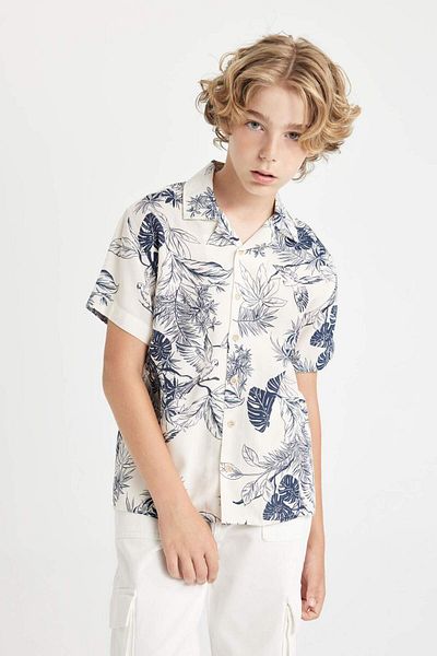 DeFacto Tricou polo cu model de viscoză pentru băiat - mânecă scurtă C8281A824HS