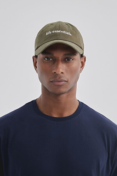 Nordbron Unisex Veneto Haki Nakış Detaylı Pamuklu Iç Astar Kap Şapka Konforlu Terletmez Life Essentials