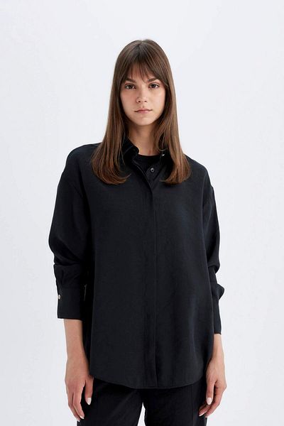 DeFacto Modal Relax Fit Long Sleeve Tunic Shirt - D1347AX24HS