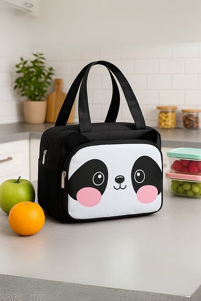 Ecrou Cute Panda Thermal Insulated Lunch Box Black 20X24X12 cm