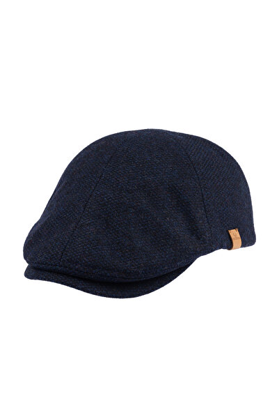 Nordbron Чорно-синя шкіряна ремінна вовняна чоловіча кепка - регульована базова повсякденна шапка