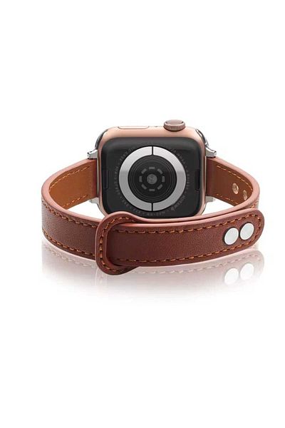 GREGOSS Apple Watch 42/44/45/46/49 Ultra mm (Series 10-46 mm) Compatible Thin Leather Adjustable Band