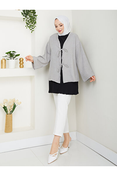 fh fashionhere Kadın Tesettür Kolsuz Siyah Piliseli Içlik Gömlek Tunik Bluz Pliseli Pileli