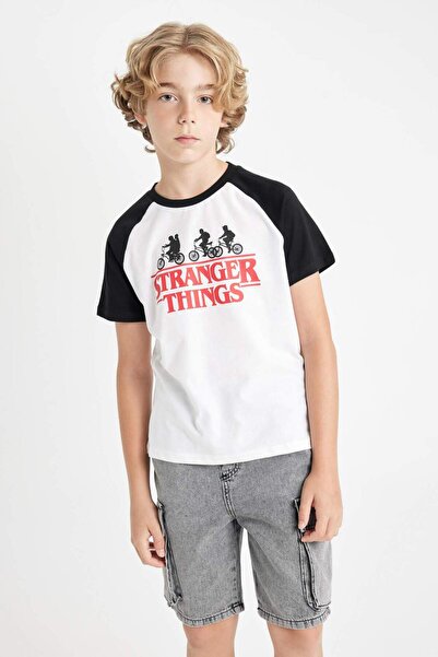 DeFacto Μπλουζάκι Stranger Things για αγόρια - Crew λαιμόκοψη, κοντό μανίκι C0520A824SM