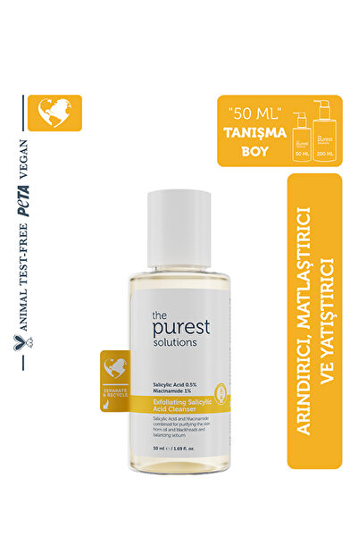 The Purest Solutions Tanışma Boy Yağlı Ve Karma Ciltler Için Siyah Nokta Karşıtı Temizleme Jeli 50 ml