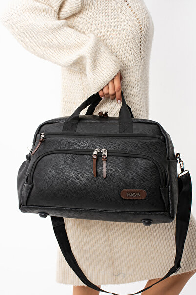 By Hakan GK63  Seyahat El ve Omuz Valizi Spor Hastane Çantası  Kabin Boy SİYAH