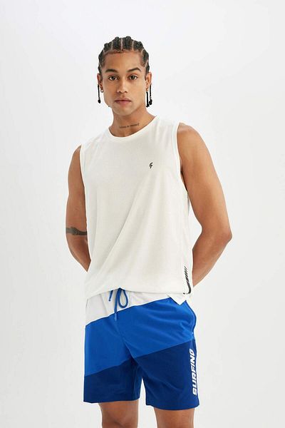 DeFacto Fit Sea Shorts – Regular Fit bedruckter Sportler, Denek Textured