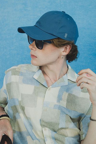 Nordbron Unisex Star Blue 100% Cotton Plain Model Breathable Fabric Cap Hat with Sweatband Comfortable Hagen