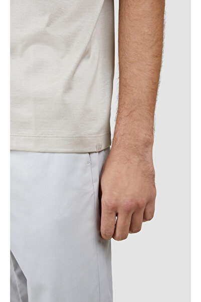 PAUL&SHARK Men's Regular Fit Round Neck 100% Cotton Short Sleeve Beige T-Shirt 25411025 -348