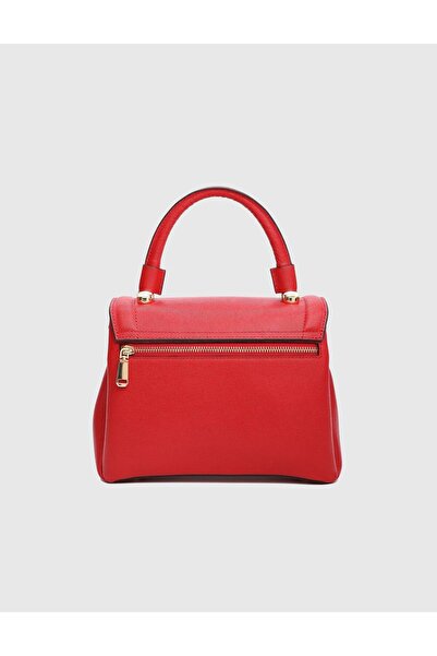 İLVİ Brazilya Baskılı Deri Kadın Kırmızı El Çantası