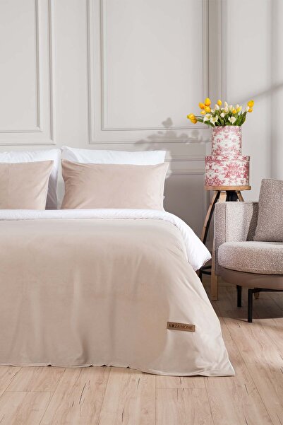 Koza Home Linda Mink Velvet Double Duvet Cover Set 200x220 with 4 Pillows 5008