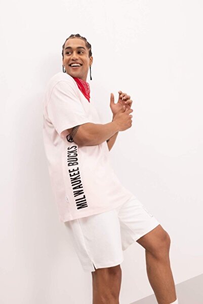 DeFacto DeFactoFit NBA Milwaukee Bucks Boxy Fit Crew λαιμόκοψη κοντομάνικο μπλουζάκι B9889AX24SM