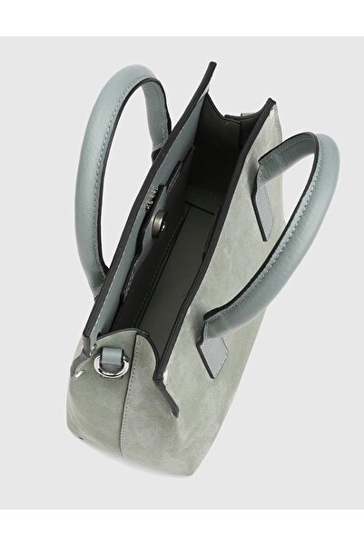 İLVİ Lazare Hakiki Süet Deri Yeşil Kadın El Çantası
