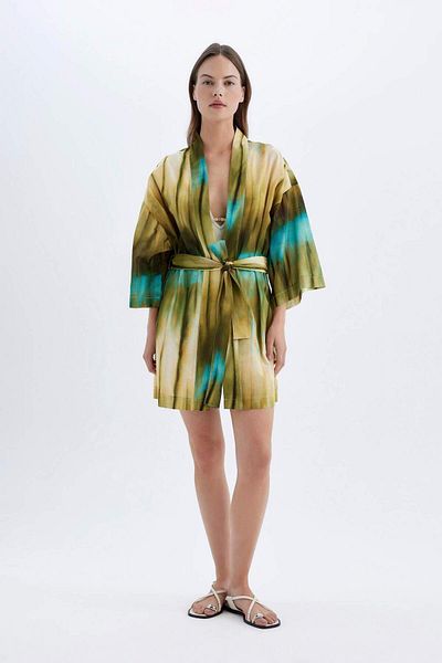 DeFacto Kimono din bumbac cu model-Fall in Love D0453AX24SM