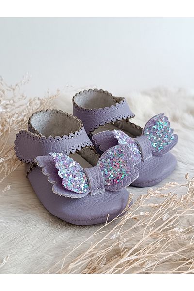 Hodore Angel Lilac Genuine Leather Baby Loafer Booties