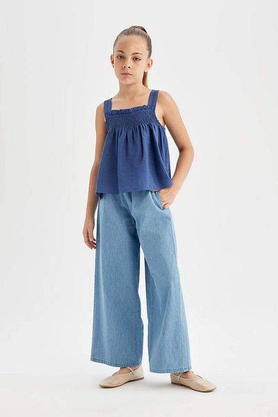 DeFacto Pantaloni de jeans cu picioare late pentru fete D3355A824HS