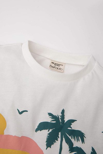 DeFacto Baby Boy Crew Neck Printed Short Sleeve T-Shirt C9098A524Sm