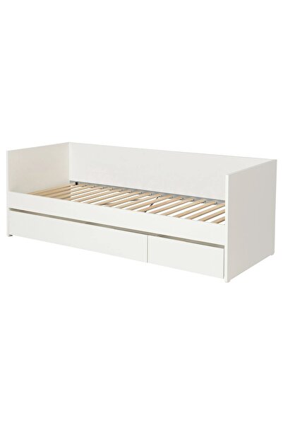 IKEA karyola çekmeceli divan, beyaz, 80x200 cm, Nevresim seti ve yatak ayrı satılır.