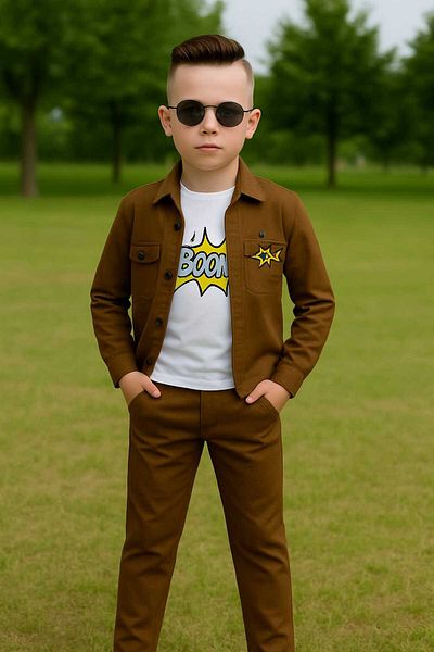 elfanto kıds Elfanto Kids 3 Piece Gabardine Men's Set