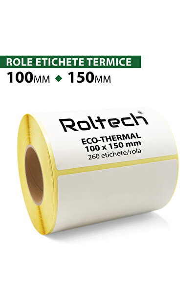 ROLTECH Thermal label roll ROLTECH 100x150mm | 260 sheets/roll tube 40mm | Thermal label roll