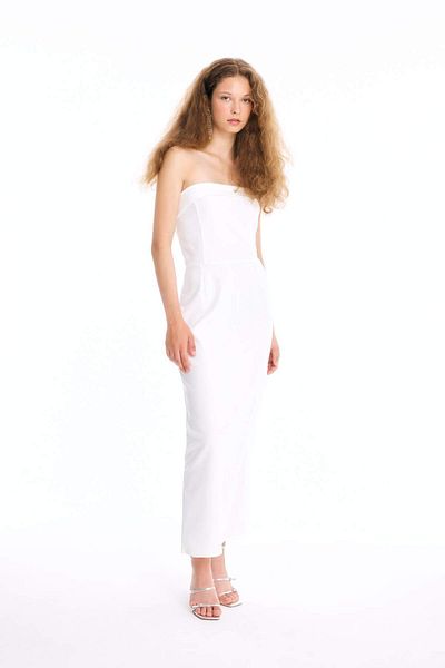 DeFacto Bodycon облягаюче без бретелей безрукавне максі плаття D3268AXNS