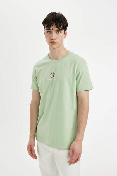 DeFacto Μπλουζάκι με κοντό μανίκι με στάμπα με λεπτή εφαρμογή C6913ax24sm