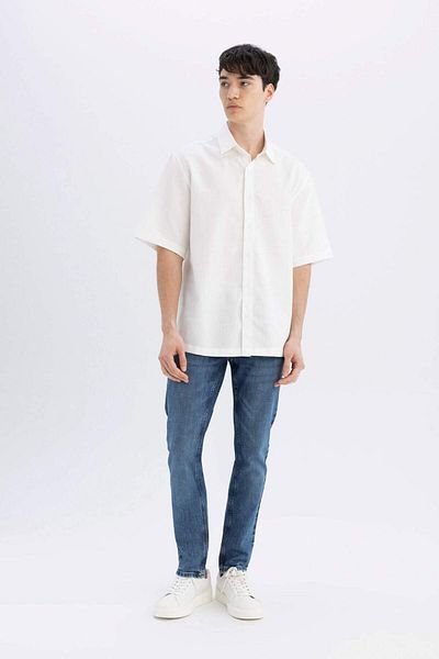 DeFacto Relax Fit Summer Basic Plain Short Sleeve Shirt C4316Ax24Sm