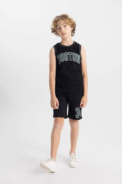 DeFacto Printed Athlete and Shorts 2 Piece Set for Boys - C2185a8bk81mc