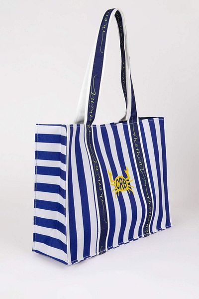 DeFacto Women's Line Patterned Canvas Handbag B9067Axns