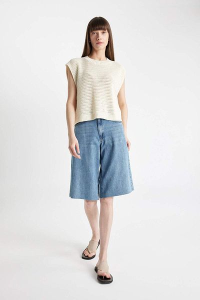 DeFacto Πλεκτό πουλόβερ Relax Fit Crew Neck D4266AX24SM
