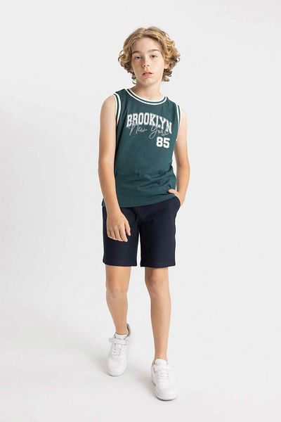 DeFacto Boy's 2-Piece Set Crew Neck Printed Athlete Shorts C7044A824Hs