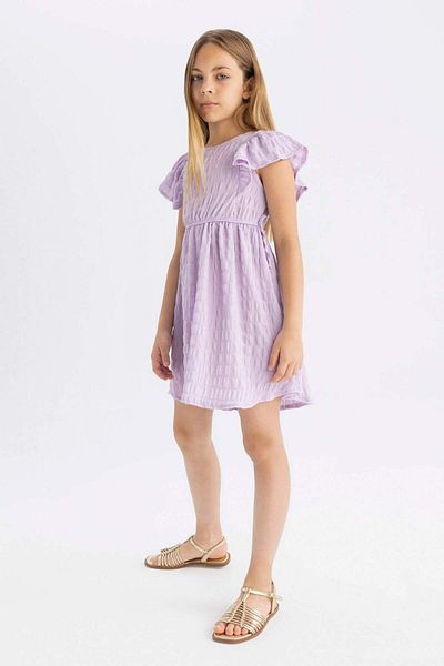 DeFacto Girl's Wrapped Short Sleeve Dress - C2287A824SM