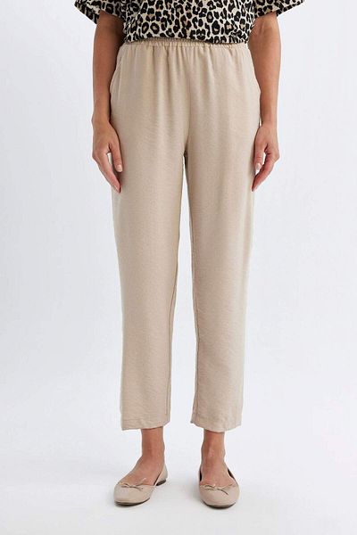 DeFacto Linen Look Jogger Pants - Short Leg, Pocket, C9162AX24SM