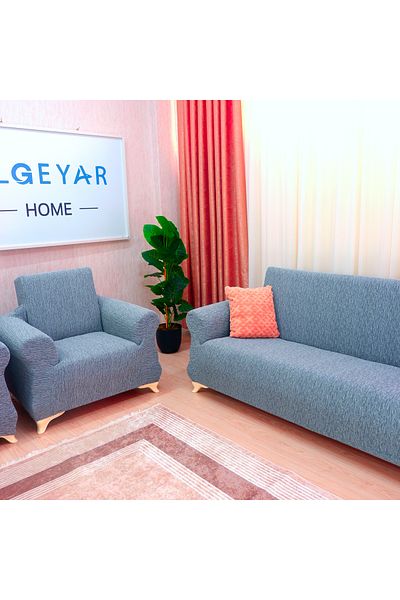elgeyar Flexible Jacquard 3 Seater Sofa - Bar Pattern, Skirtless, Sofa and Sofa Bed Cover