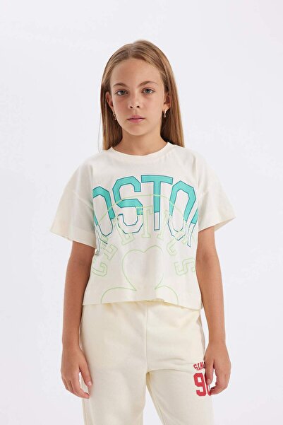 DeFacto Girls Nba Boston Celtics Crew Neck Short Sleeve T-Shirt C5774A824Sm