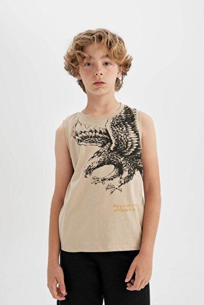 DeFacto Erkek Çocuk 2li Takım Bisiklet Yaka Baskılı Atlet Şort C9859A824HS