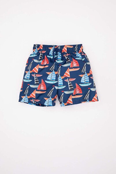 DeFacto Chlapecká sada 2 kusů trička s krátkým rukávem s námořním potiskem a šortek s elastickým pasem B9681A524SM
