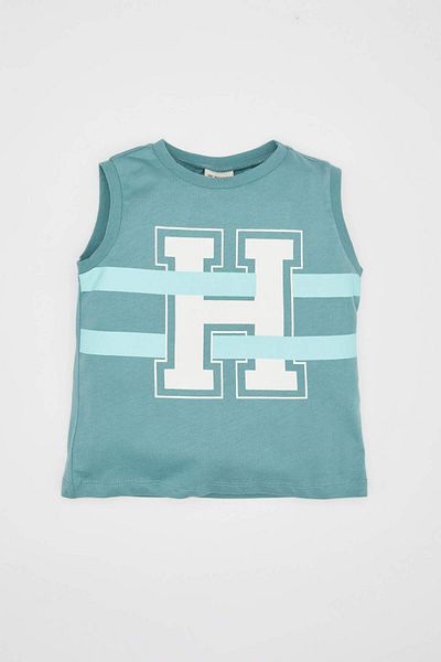 DeFacto Baby Boy Printed Crew Neck Undershirt - C1359A524HS