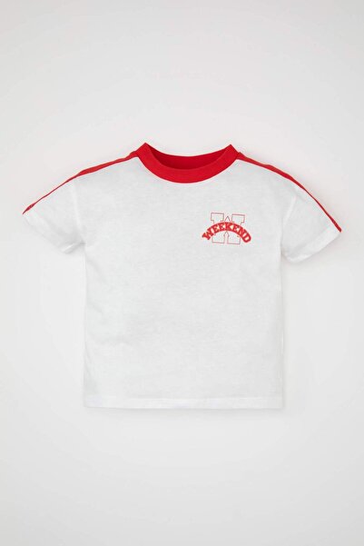 DeFacto Bedrucktes Kurzarm-T-Shirt mit Rundhalsausschnitt für Babys, Jungen, D1485A524SM