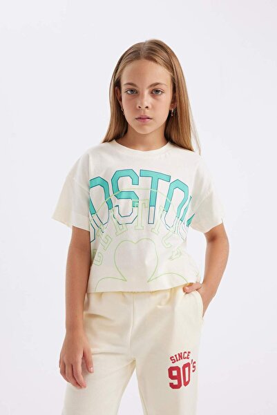 DeFacto Girls Nba Boston Celtics Crew Neck Short Sleeve T-Shirt C5774A824Sm