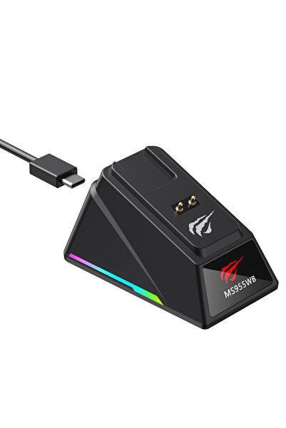 Havit Gamenote MS955WB PAW3311 22.000 DPI RGB Oyuncu Mouse 2.4GHz +Bluetooth +Ekranlı Şarj İstasyonu